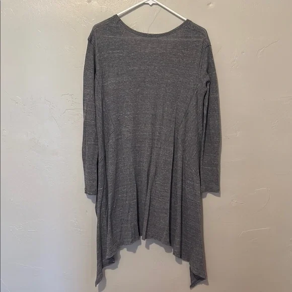 Free People Charcoal Gray Knit Top with Asymmetrical Lines Small - Picture 6 of 7